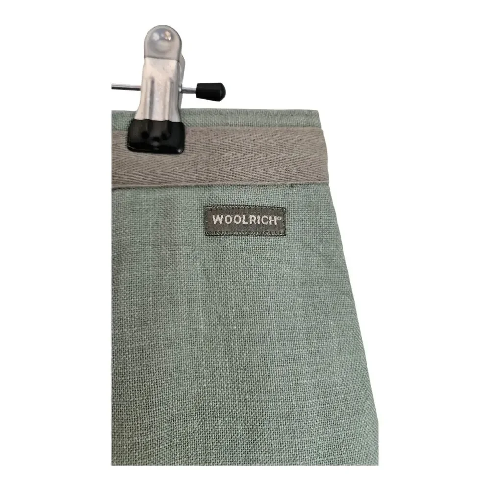 Woolrich Skirt Size 12 Olive Green 100% Cotton Front Pockets